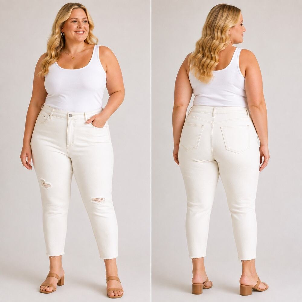 NWT Madewell High Rise Skinny Crop White Jeans Women’s 16W Petite Summer Staple